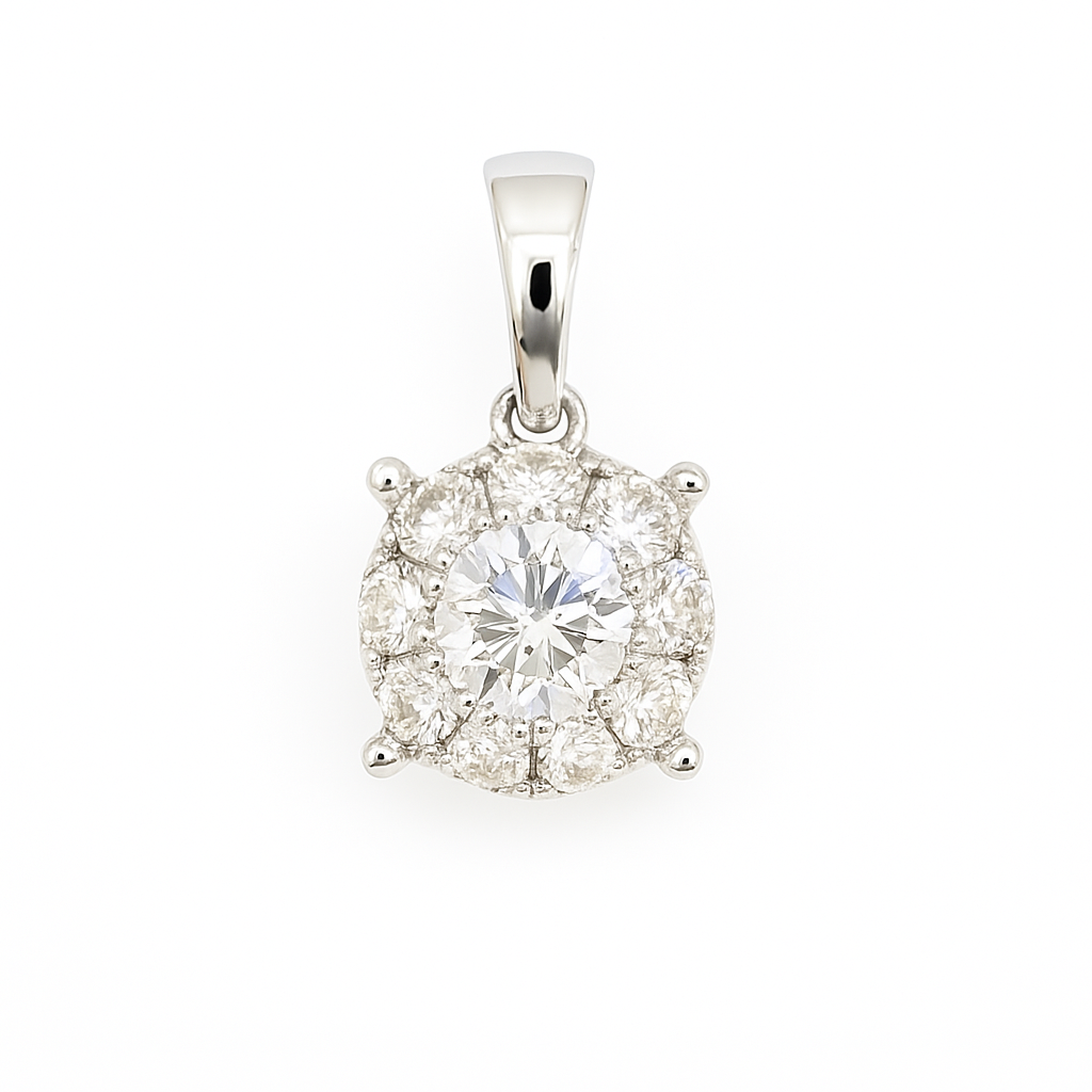Colgante Sofia Oro Blanco 18K Con Diamantes 0.53Ct