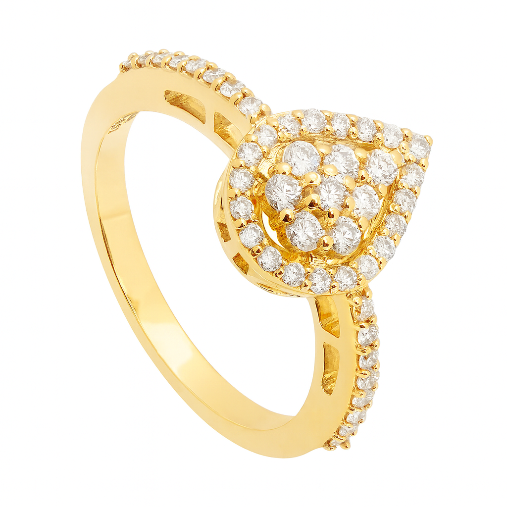 Anillo Compromiso Diamantes Oro Amarillo 18K #13
