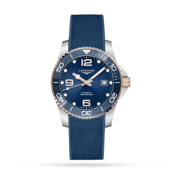 Reloj Longines hydroconquest con correa de caucho azul