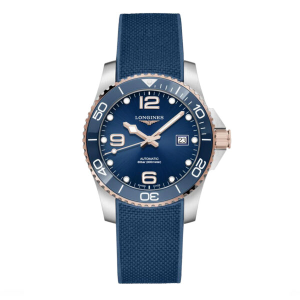 Reloj Longines hydroconquest con correa de caucho azul