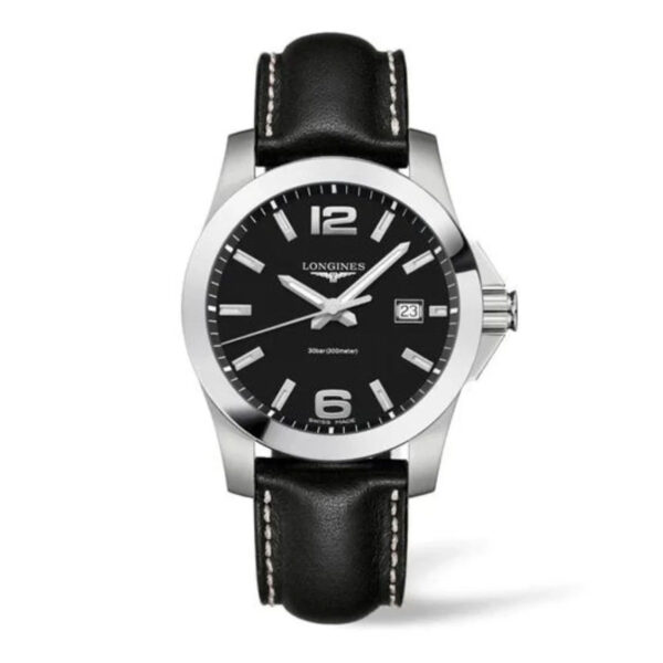 Reloj longines Conquest con cuero negro 38mm