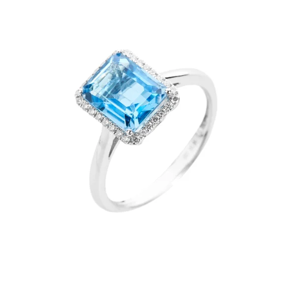 Anillo topacio azul