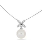 collar perla de oro blanco