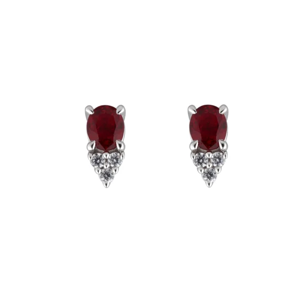 Aros rubies y brillantes