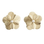 aros flores con perla