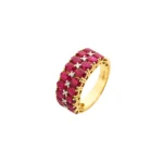 anillo doble corrida de rubies