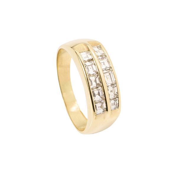 Anillo medio cintillo doble Oro Am. Talla 13