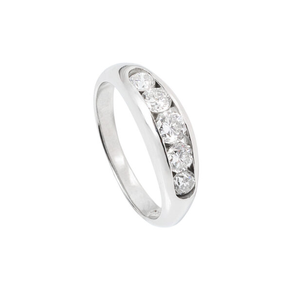 Anillo de Platino medio cintillo Brillantes. Talla 15