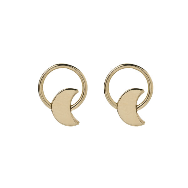 AROS LUNA CIRCULO ORO 18 KT