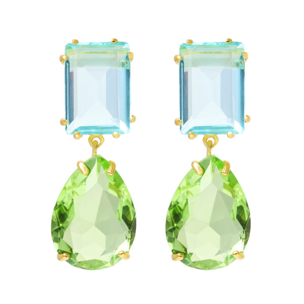Aros en azul/verde en dorado