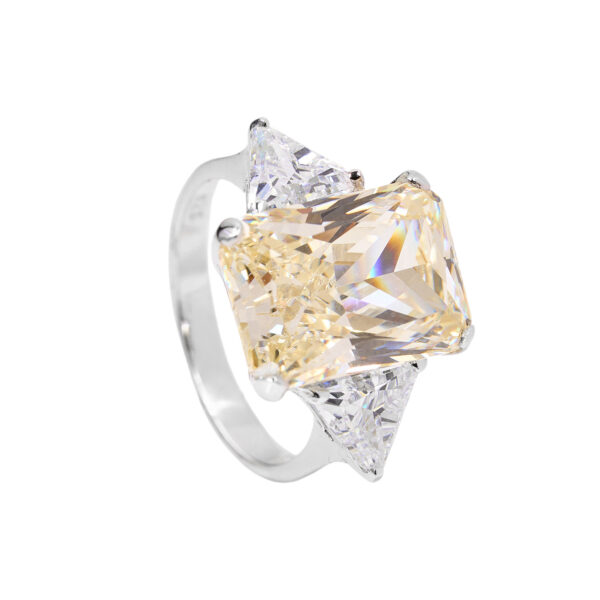 ANILLO CIRCON AMARILLO  RECTANGULAR, CZ #14