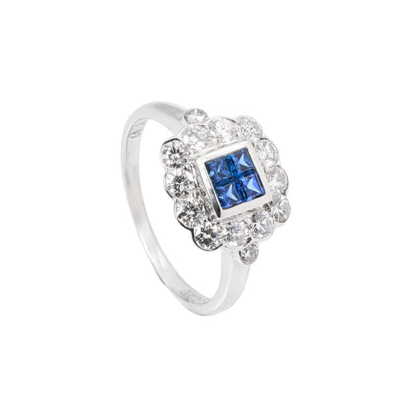 Anillo Roseta Zafiros Princess Talla 12