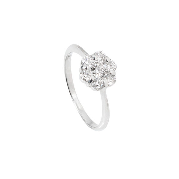Anillo de Platino Flor Talla 12