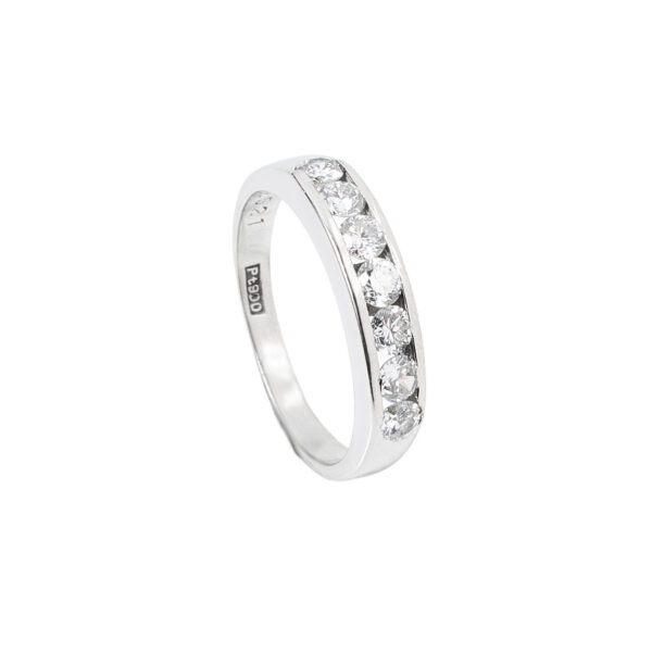 Anillo Medio Cintillo 7 Brillantes Talla 9