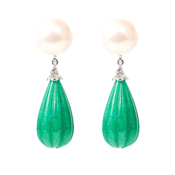Aros perla y Agatha en gota