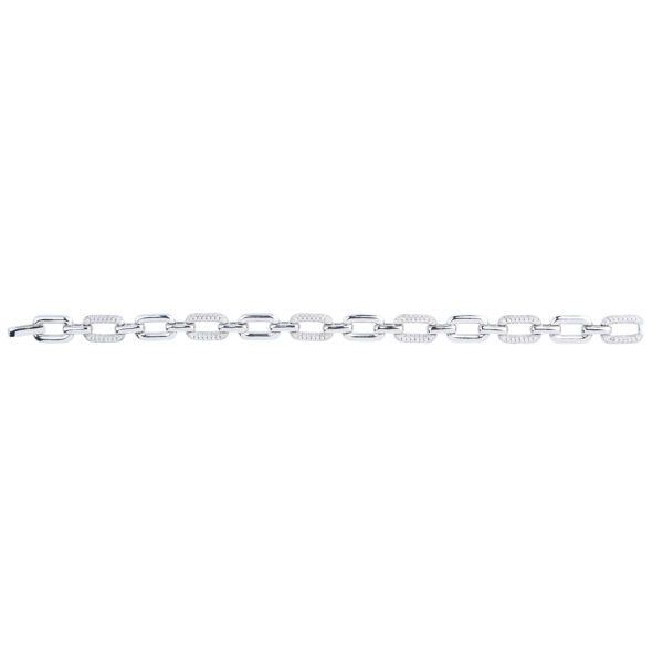 PULSERA PLATA ESLABONES Y CIRCON