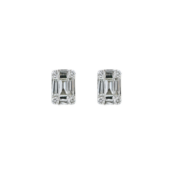 Aros Baguette Oro Blanco
