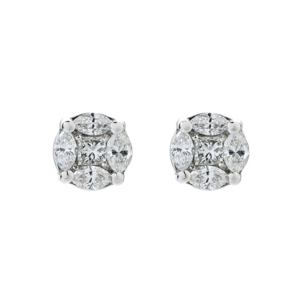 Aros de Oro Blanco Round