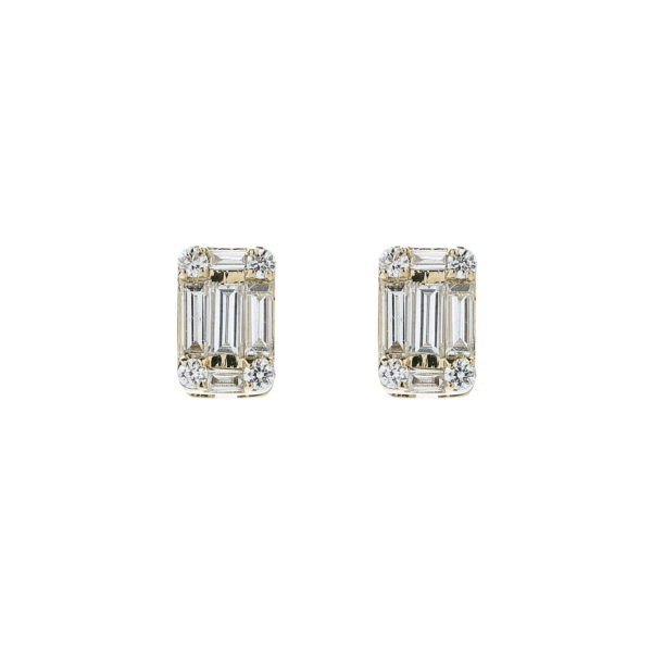Aros Baguette Oro Amarillo