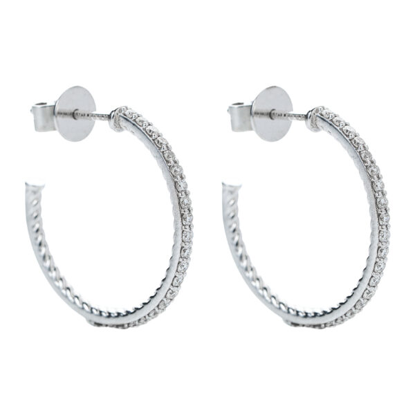 ARGOLLAS DIAMANTES BRILLANTES ORO BLANCO 18 KT