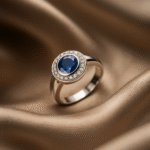 anillo, zafiro, bisel