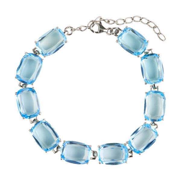 Pulsera de Topacios Azules Facetados