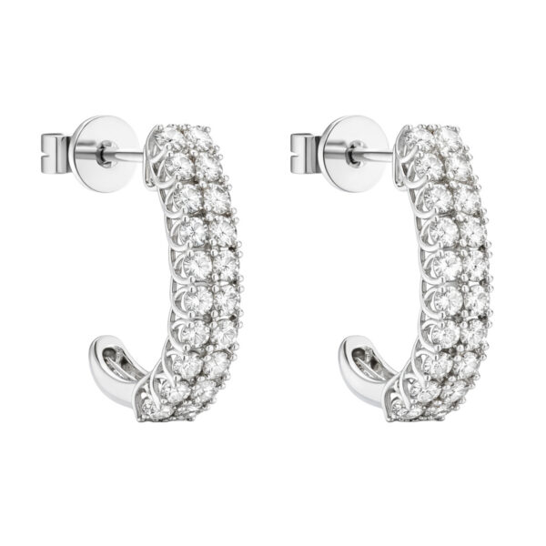 Argollas de Oro Blanco 18k con Dimantes