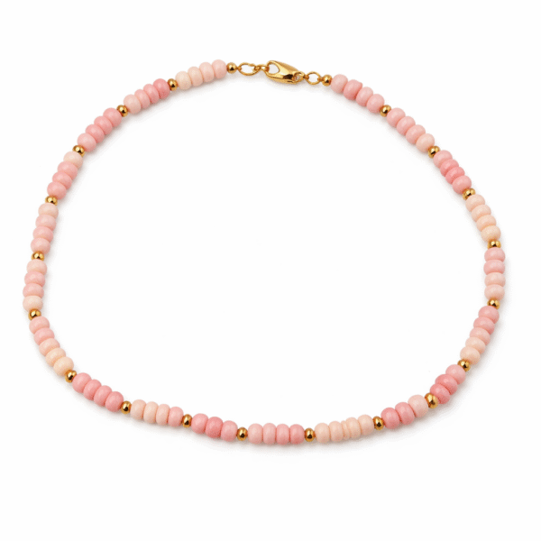 COLLAR RODOCROSITA GOLDFILLED