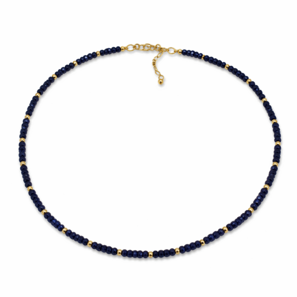 COLLAR ZAFIROS AZULES NATURALES GOLDFILLED