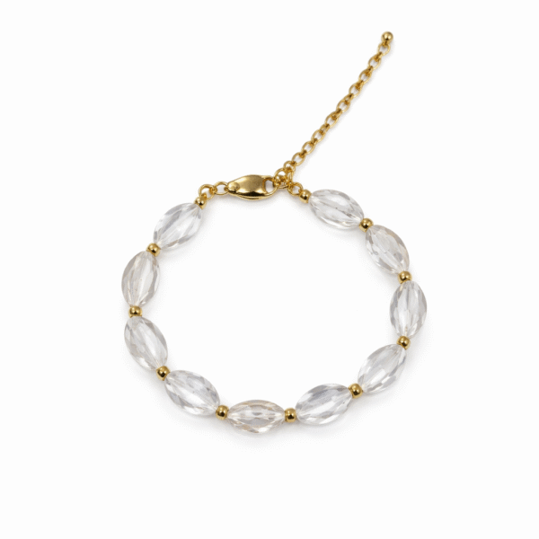 PULSERA CUARZO ROSA NATURAL GOLDFILLED