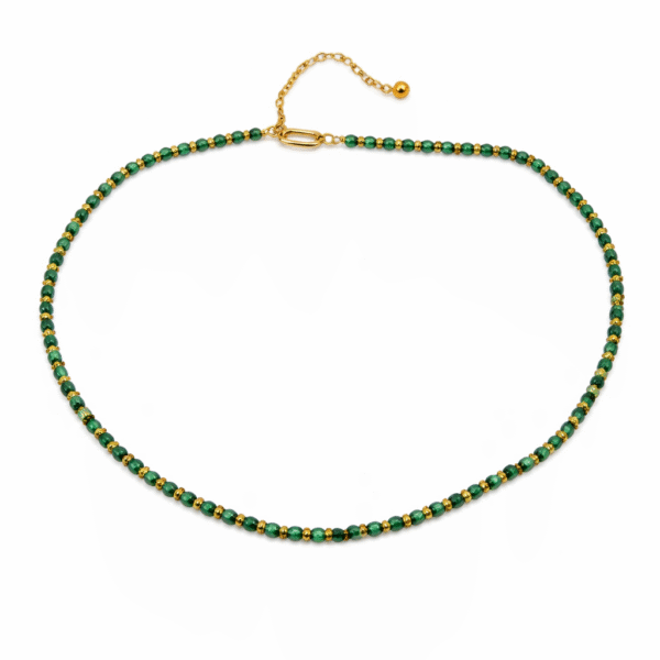 COLLAR ESMERALDA NATURAL GOLDFILLED