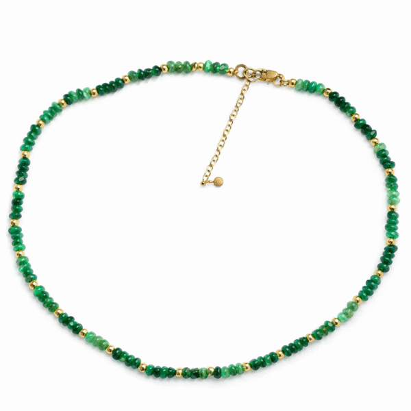 COLLAR ESMERALDA NATURAL GOLDFILLED