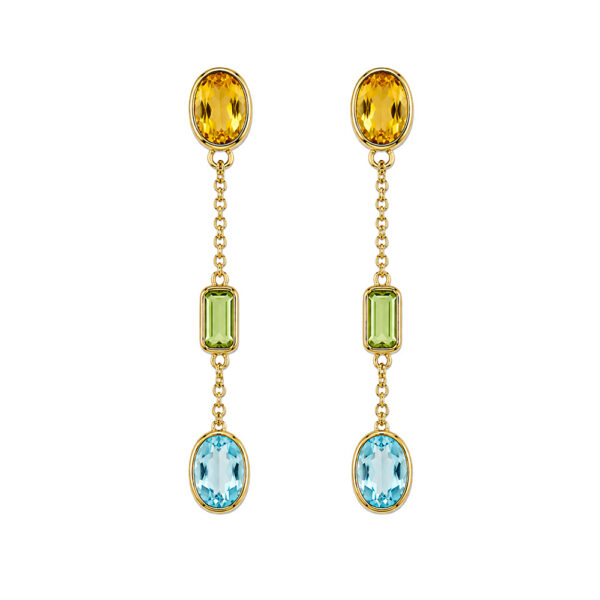AROS MULTIPIEDRAS SEMIPRECIOSAS MOSAICO ORO 18k