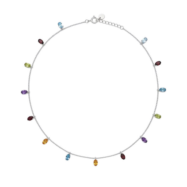 COLLAR PIEDRAS SEMIPRECIOSAS PLATA