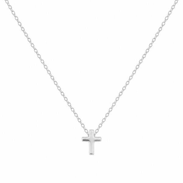 Collar de plata con mini cruz lisa
